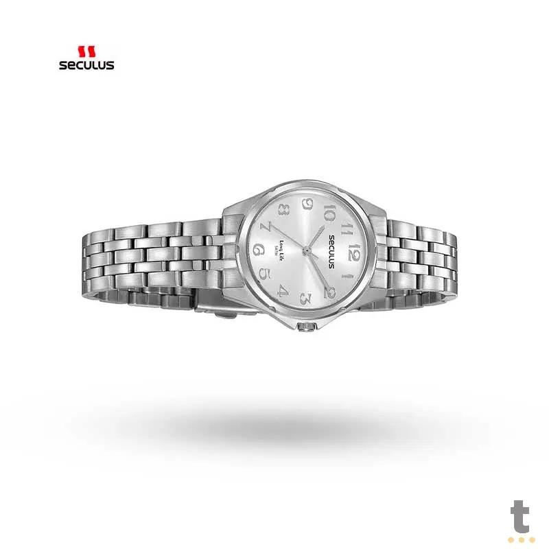 Relógio de Pulso Seculus C/ Colar e Brincos Prata - 20866L0SVNA3K2 Truedata