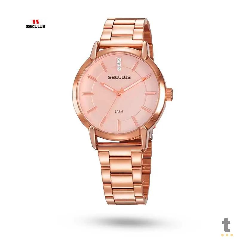 Relógio de Pulso Seculus Cristais Rose - 20937LPSVRS3 Truedata