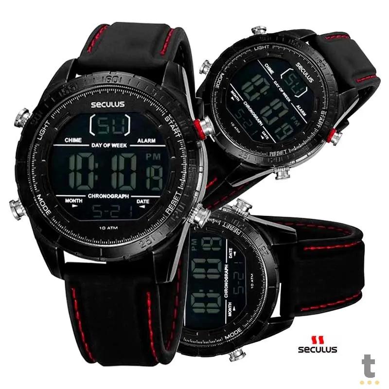 Relógio de Pulso Seculus Digital Esportivo Preto - 77090GPSVPI1 Truedata