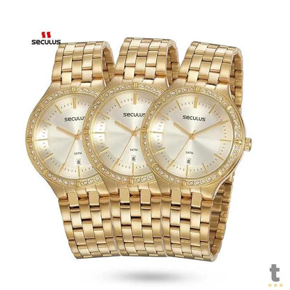 Relógio de Pulso Seculus Glamour Dourado - 77083LPSVDS1 Truedata