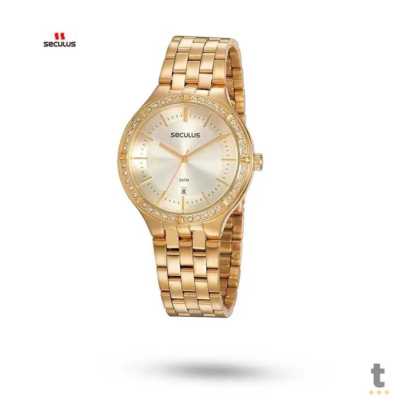Relógio de Pulso Seculus Glamour Dourado - 77083LPSVDS1 Truedata