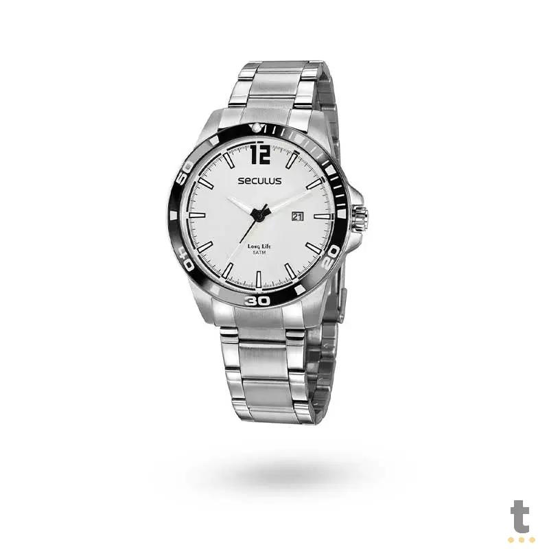 Relógio de Pulso Seculus Long Life em Aço - 20790G0SVNA2 Truedata