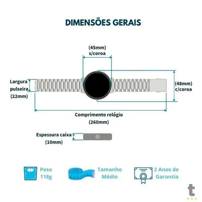 Relógio de Pulso Seculus Long Life em Aço - 20790G0SVNA2 Truedata