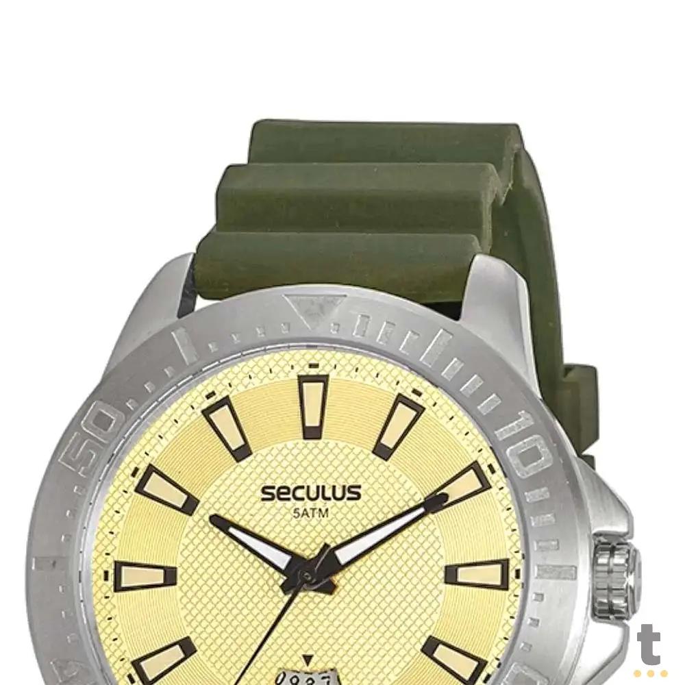 Relógio de Pulso Seculus Plus Silicone Verde C/ Canivete Multifunções - 20966G0SVNU3 Truedata