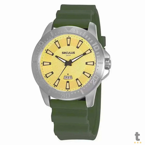 Relógio de Pulso Seculus Plus Silicone Verde C/ Canivete Multifunções - 20966G0SVNU3