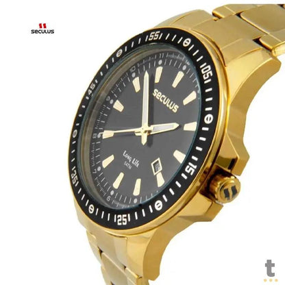 Relógio de Pulso Seculus em Aço Dourado C/ Canivete - 20849GPSVDA3K1 Truedata