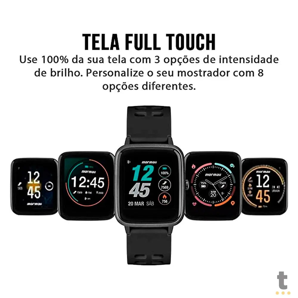 Relógio de Pulso SmartWatch Mormaii Life Preto - MOLIFEAB/8P Truedata