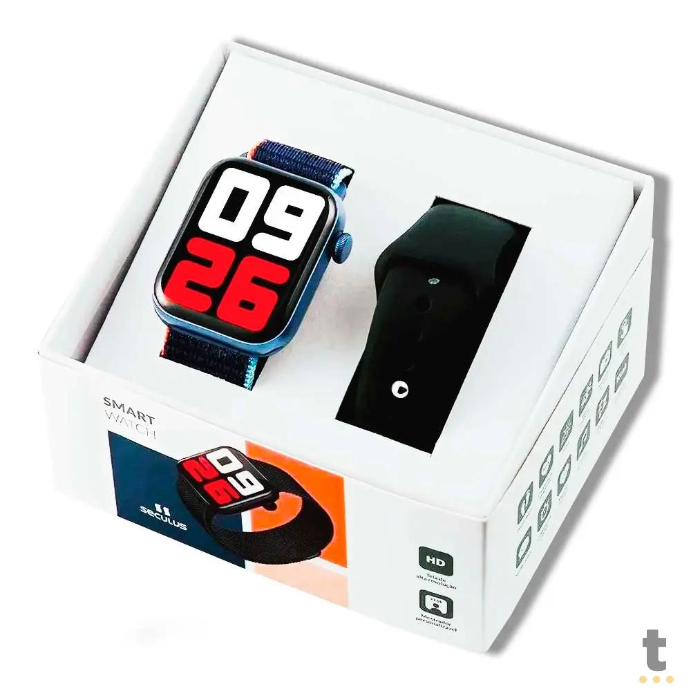 Relógio de Pulso SmartWatch Seculus Sport C/ Pulseira Adicional em Borracha - 17001MPSVEL3 Truedata