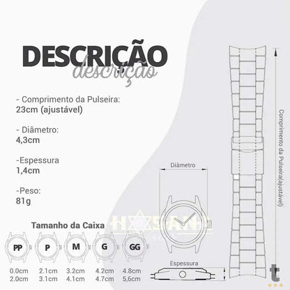 Relógio de Pulso SmartWatch Seculus em Malha de Aço - 79003LPSVDA2 Truedata