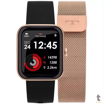 Relógio de Pulso SmartWatch Technos Connect Max C/ 2 Pulseiras Prata e Rosé - TMAXAC/5J Truedata