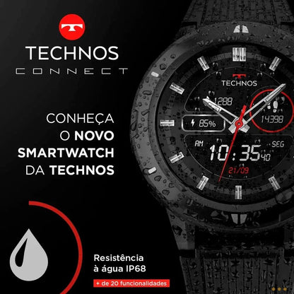 Relógio de Pulso SmartWatch Technos Connect Sports Preto - TSPORTSAA/8P Truedata