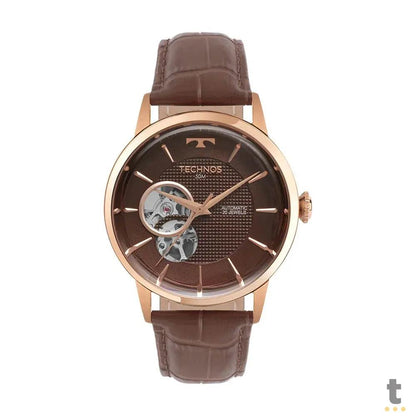 Relógio de Pulso Technos Automático Rosé C/ Pulseira em Couro - G3265AW/0M Truedata