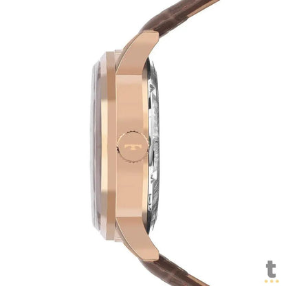 Relógio de Pulso Technos Automático Rosé C/ Pulseira em Couro - G3265AW/0M Truedata