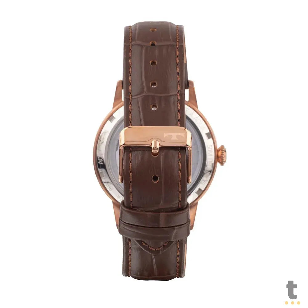 Relógio de Pulso Technos Automático Rosé C/ Pulseira em Couro - G3265AW/0M Truedata