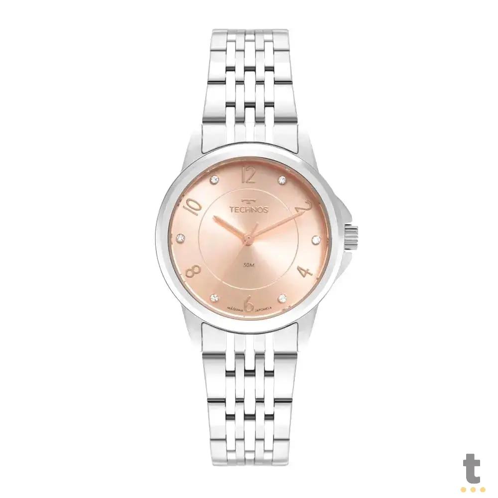 Relógio de Pulso Technos Boutique em Aço Prata C/ Mostrador Rosé - 2035MXD/1T Truedata