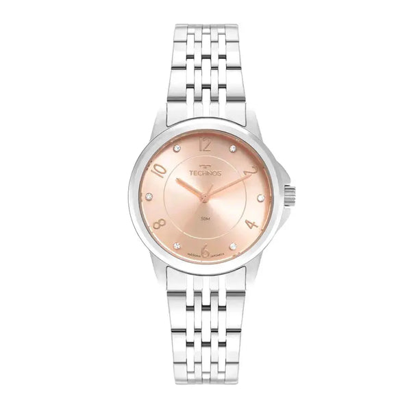 Relógio de Pulso Technos Boutique em Aço Prata C/ Mostrador Rosé - 2035MXD/1T