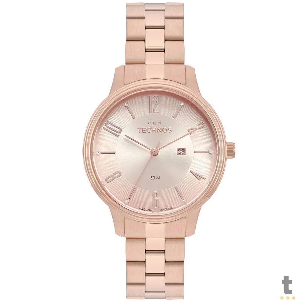 Relógio de Pulso Technos Dress em Aço Rose - 2015CCH/1J Truedata