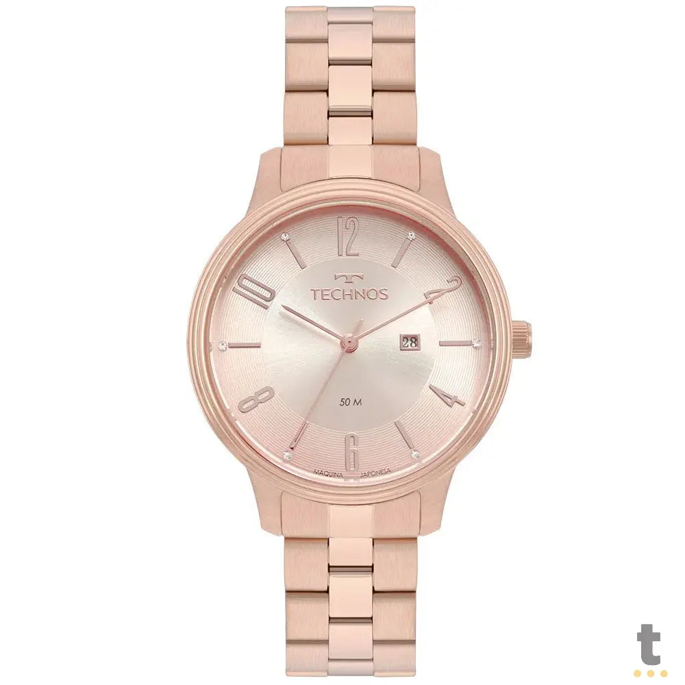 Relógio de Pulso Technos Dress em Aço Rose - 2015CCH/1J Truedata