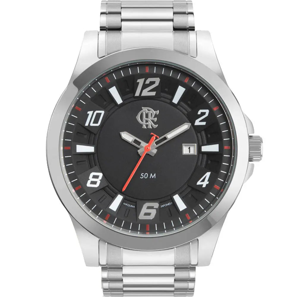 Relógio de Pulso Technos Flamengo Preto C/ Pulseira em Aço - FLA2117LDFS/1P Truedata