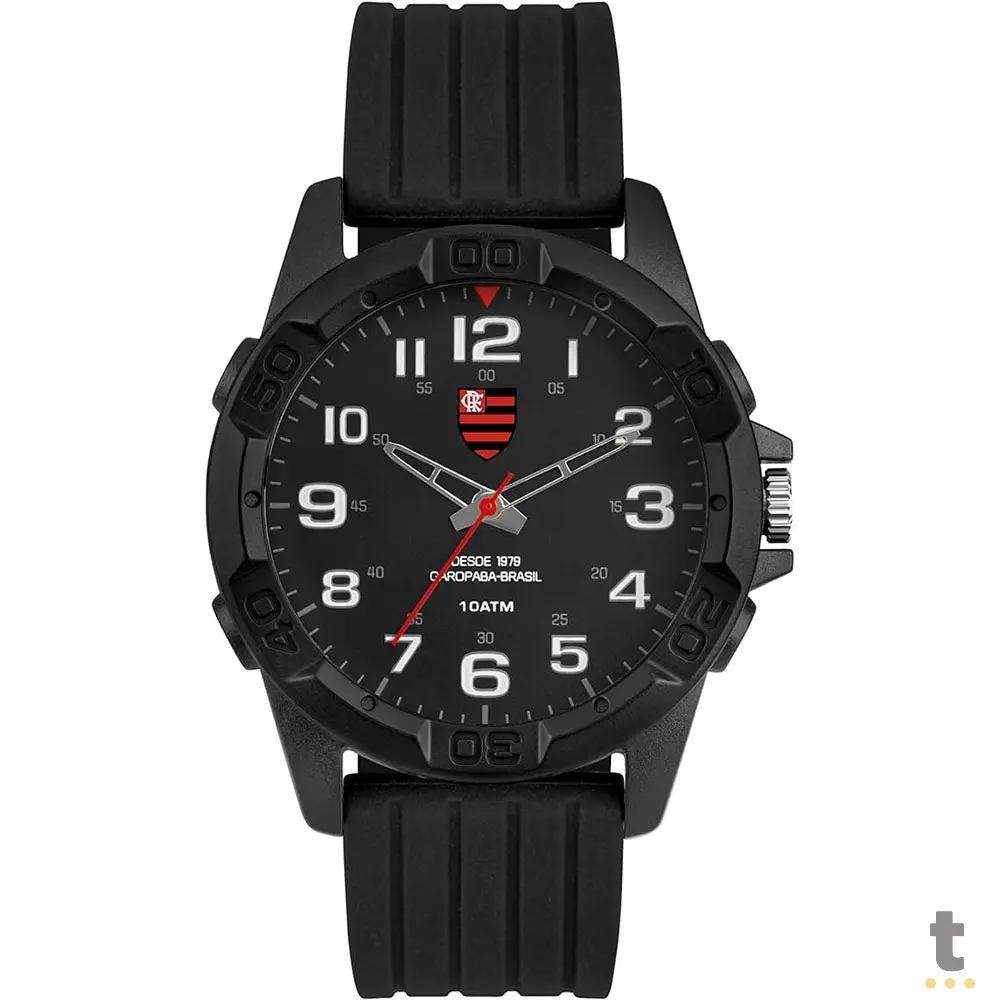 Relógio de Pulso Technos Flamengo Preto Pulseira em Silicone - FLAMOPC21JAS/8R Truedata