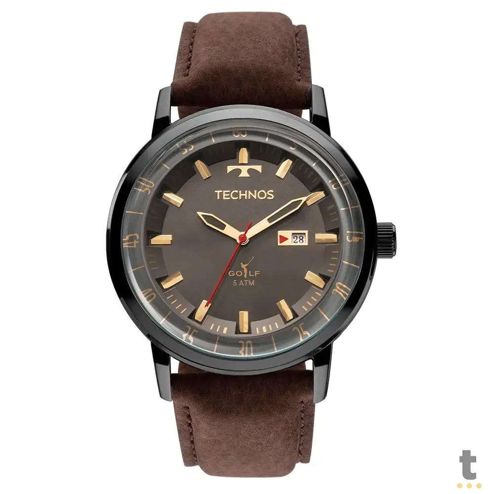 Relógio de Pulso Technos Golf Grafite Pulseira em Couro - 2115LAQ/2M Truedata