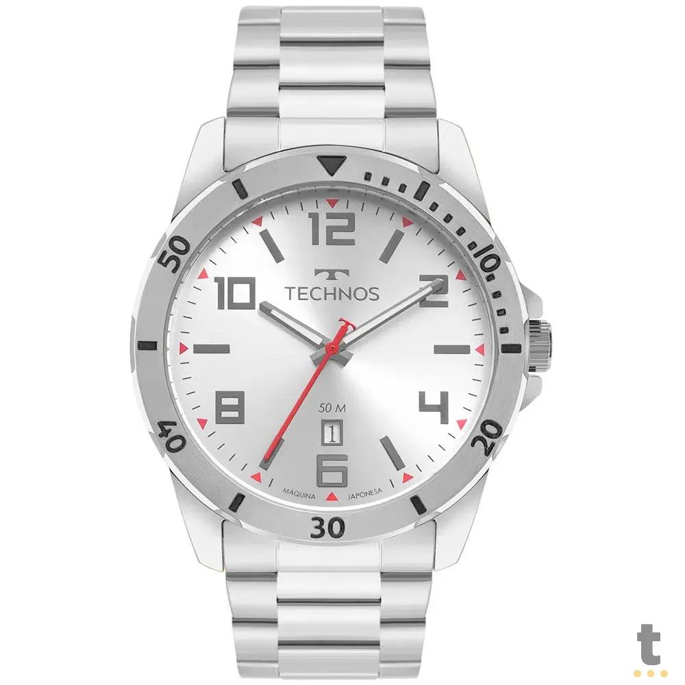 Relógio de Pulso Technos Militar em Aço Prata - 2115NCJ/1K Truedata