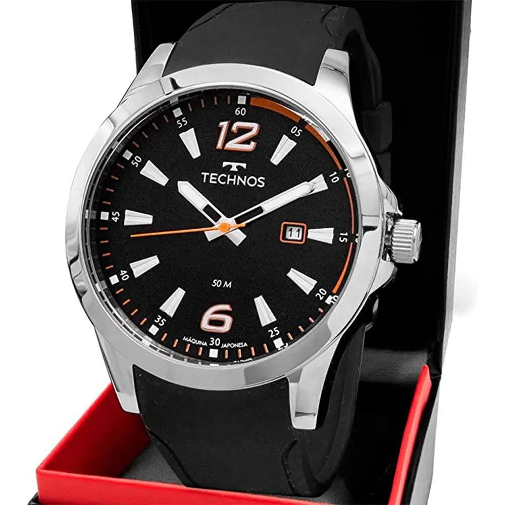 Relógio de Pulso Technos Performance em Silicone Preto - 2115KQB/8L Truedata