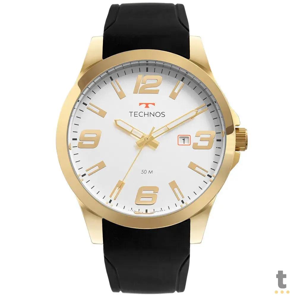 Relógio de Pulso Technos Racer Branco/Dourado Pulseira em Silicone - 2115MOMS/8B Truedata