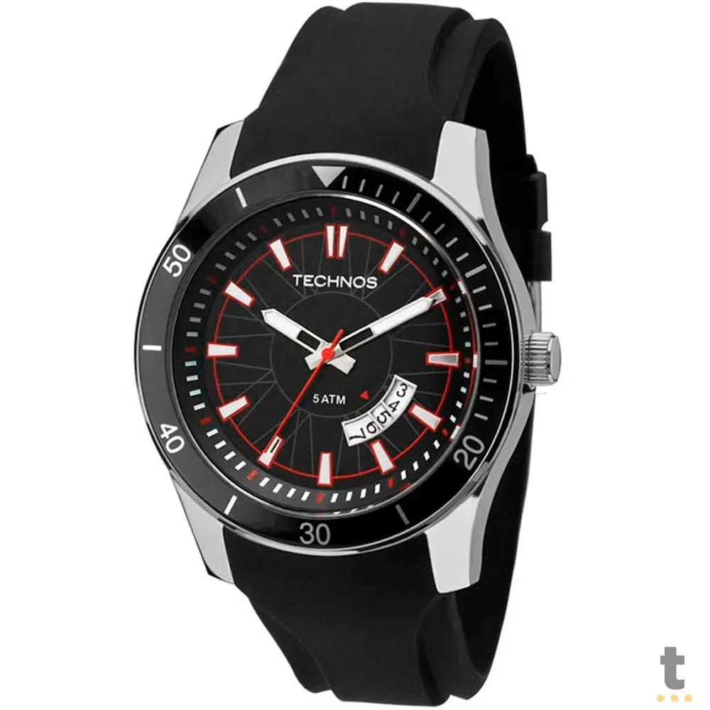 Relógio de Pulso Technos Racer em Silicone Preto - 2115KSN/8P Truedata