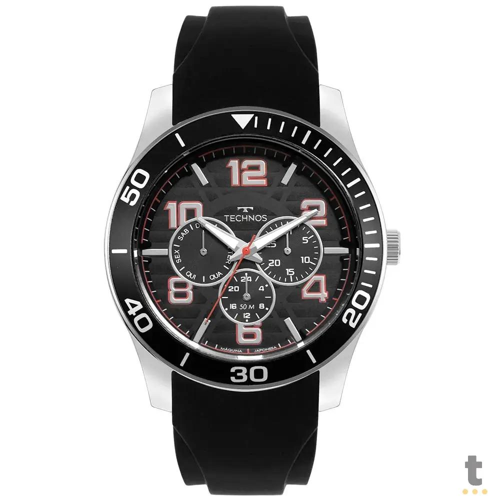Relógio de Pulso Technos Racer em Silicone Preto / Prata - 6P29ALP/2P Truedata