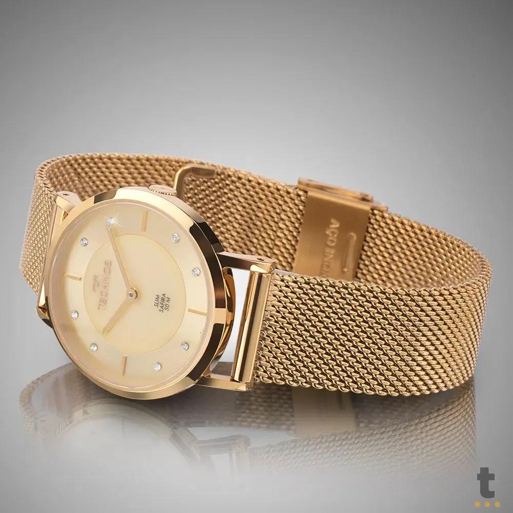 Relógio de Pulso Technos Slim em Aço Dourado - 2025LTX/1X Truedata