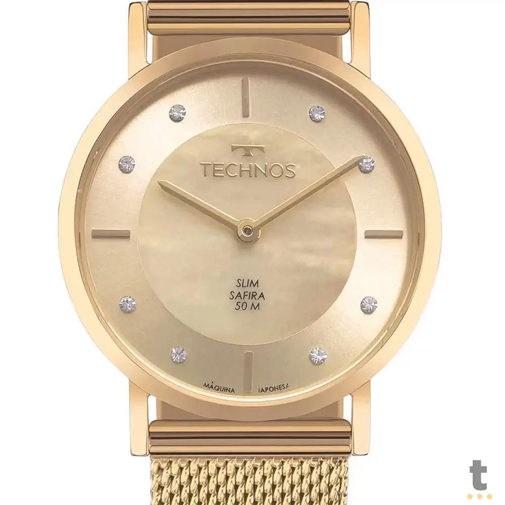Relógio de Pulso Technos Slim em Aço Dourado - 2025LTX/1X Truedata
