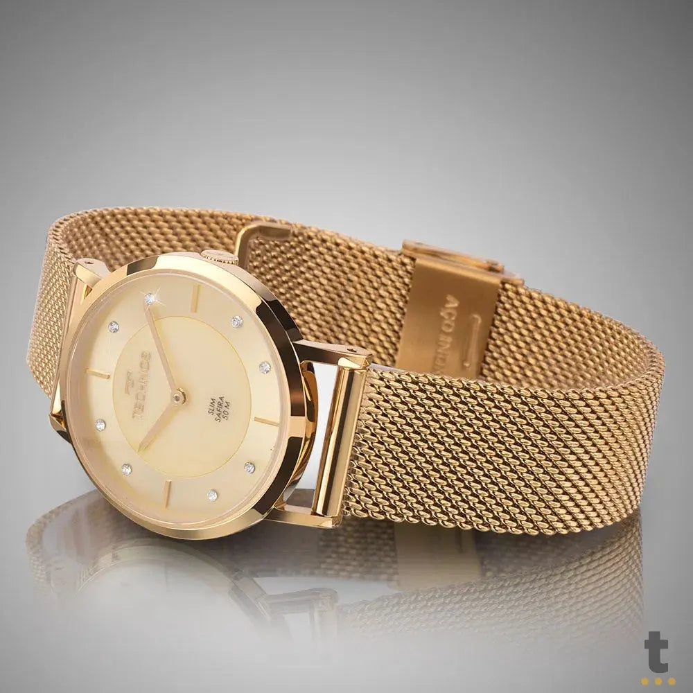 Relógio de Pulso Technos Slim em Aço Dourado - 2025LTX/1X Truedata