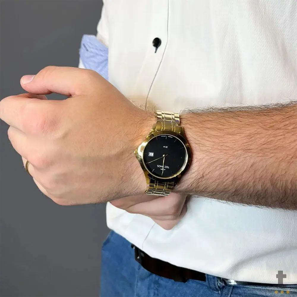 Relógio de Pulso Technos Steel em Aço Dourado - 1S13BWTDY/4P Truedata