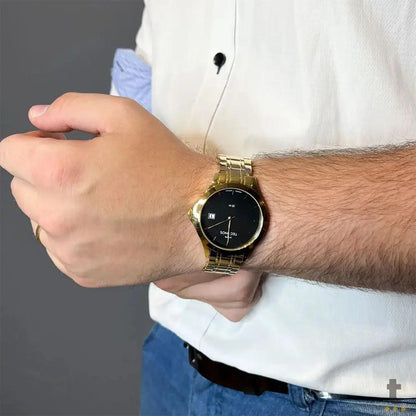 Relógio de Pulso Technos Steel em Aço Dourado - 1S13BWTDY/4P Truedata