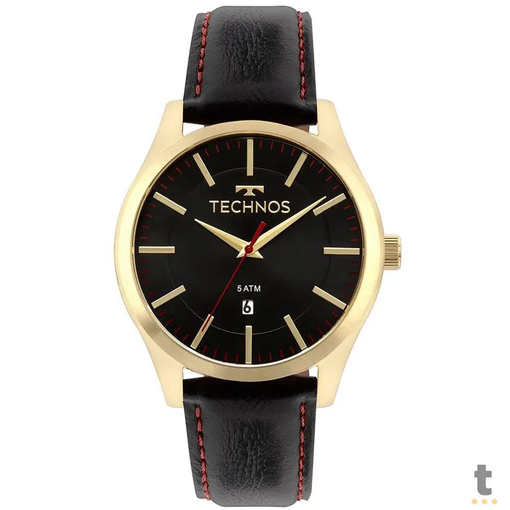 Relógio de Pulso Technos Steel em Couro Preto - 2115MMITDYS/4P Truedata