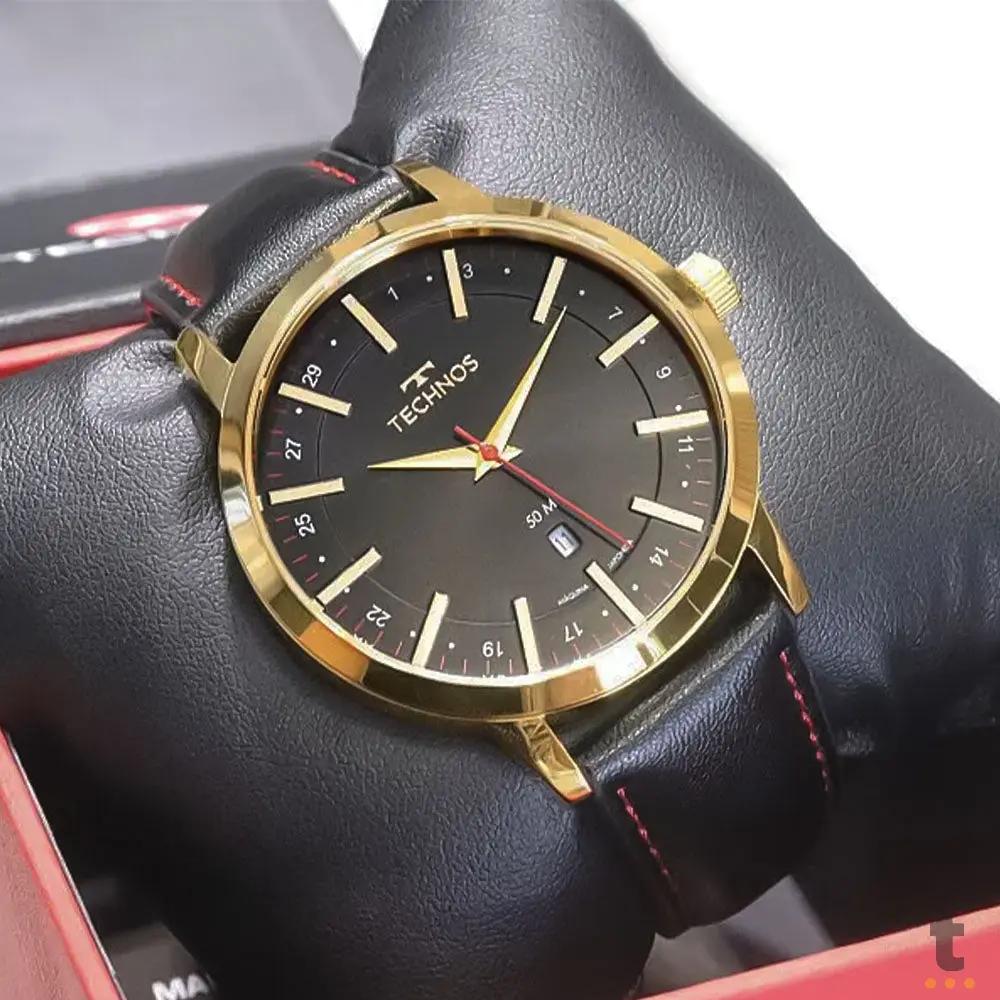 Relógio de Pulso Technos Steel em Couro Preto - 2115MMITDYS/4P Truedata