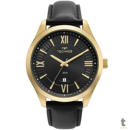 Relógio de Pulso Technos Steel em Couro Preto - 2115MXV/0P Truedata