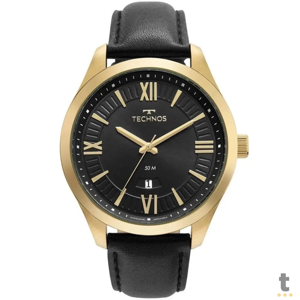 Relógio de Pulso Technos Steel em Couro Preto - 2115MXV/0P Truedata