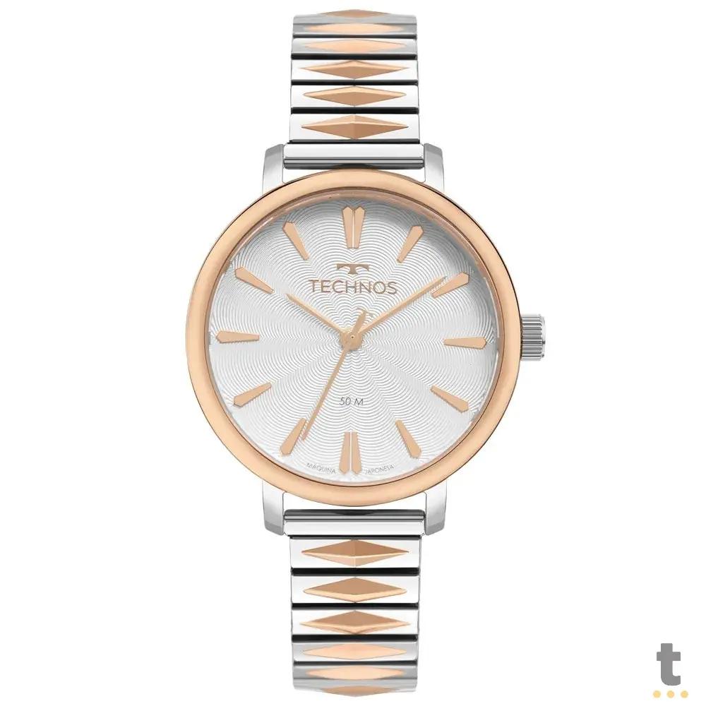 Relógio de Pulso Technos Style em Aço Bicolor Rose/Prata - 2036MSI/1K Truedata