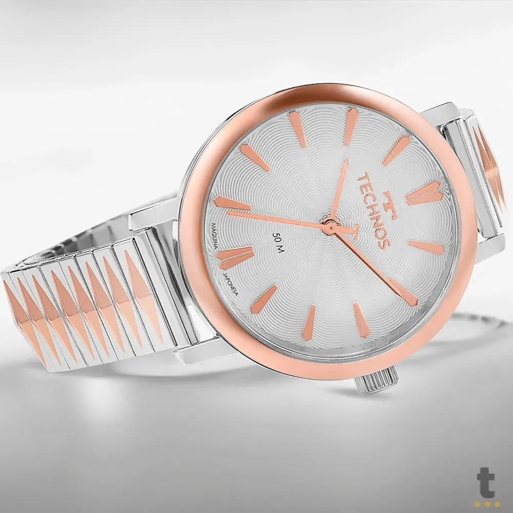 Relógio de Pulso Technos Style em Aço Bicolor Rose/Prata - 2036MSI/1K Truedata