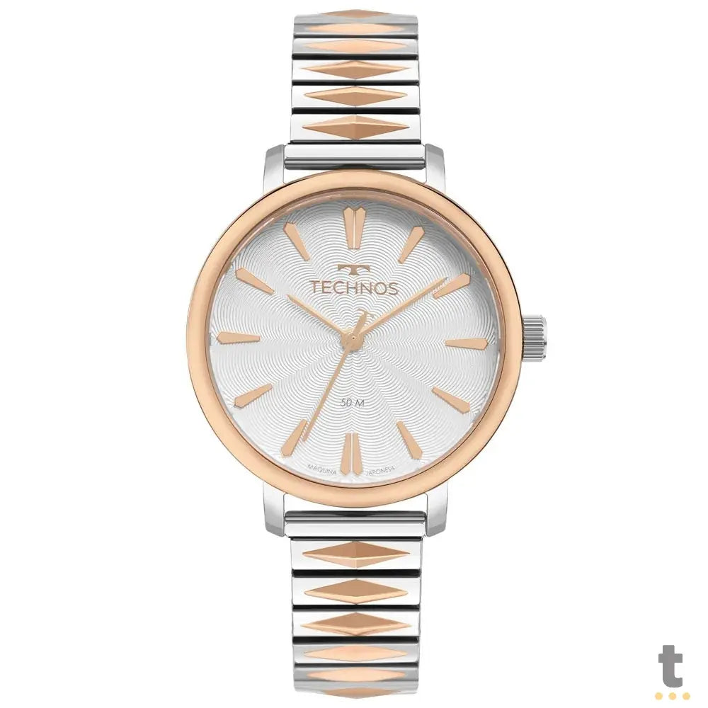 Relógio de Pulso Technos Style em Aço Bicolor Rose/Prata - 2036MSI/1K Truedata