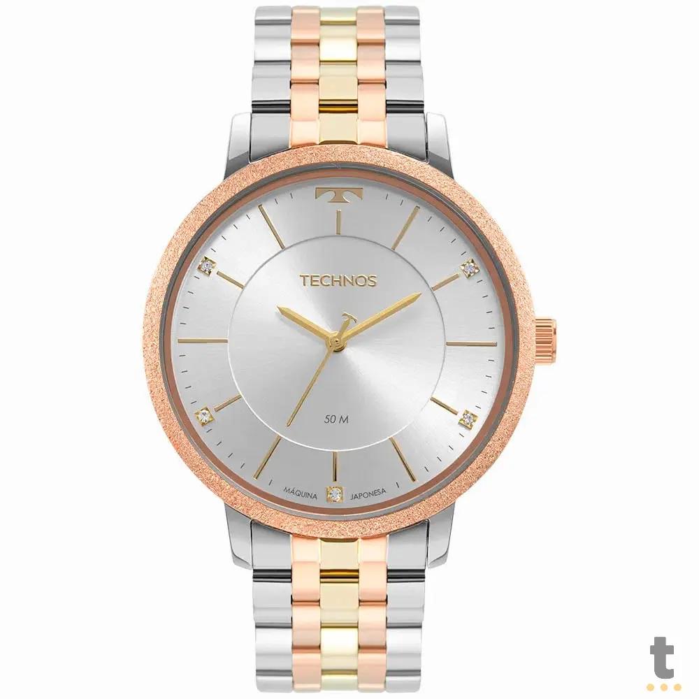 Relógio de Pulso Technos Trend Bicolor em Aço Rose Gold e Prata - 2035MTE/1K Truedata