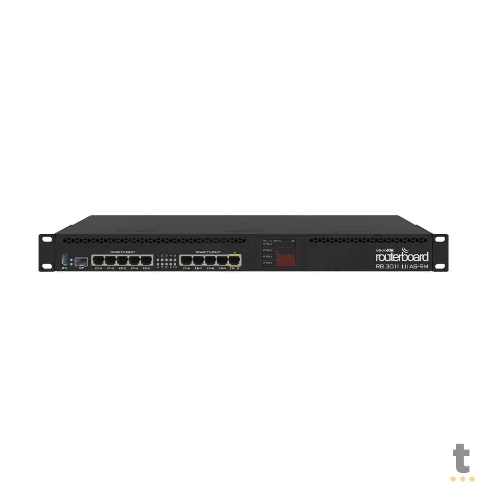 Roteador 10 Portas Mikrotik RouterBoard Gigabit  (10 Portas 10/100/1000 + 1 Poe + 1 Sfp) - RB3011UiAS-RM Truedata
