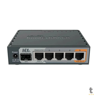 Roteador 5 Portas Mikrotik RouterBoard Gigabit HEX S (4 Portas 10/100/1000 + 1 Poe + 1 Sfp) - RB760IGS