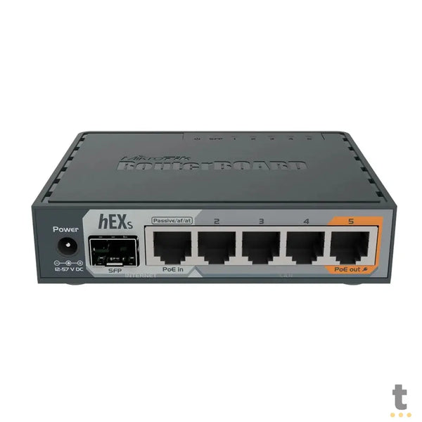 Roteador 5 Portas Mikrotik RouterBoard Gigabit HEX S (4 Portas 10/100/1000 + 1 Poe + 1 Sfp) - RB760IGS