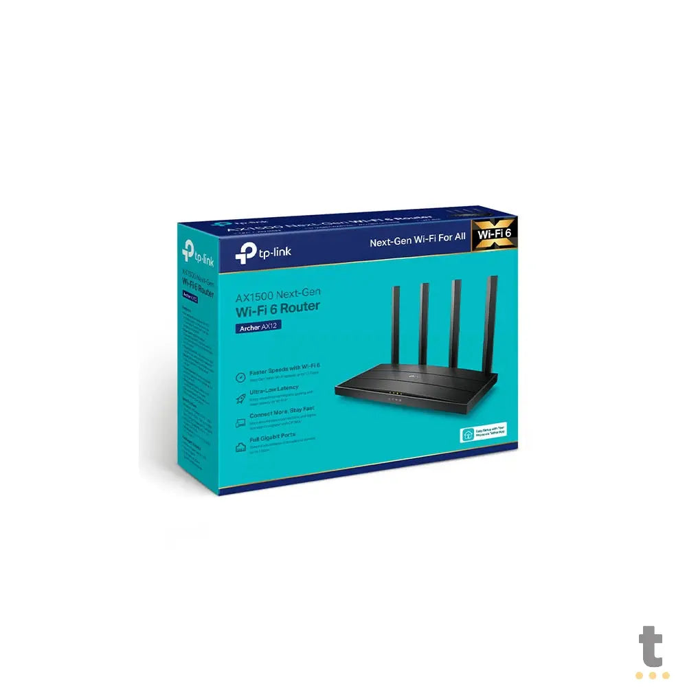 Roteador Wireless Tp-Link AX1500 Wi-fi 6 Dual Band 1500Mbps - Archer AX12 Truedata