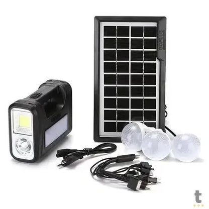 Sistema de Iluminação Solar C/ Placa / Lanterna / Carregador USB e Lampadas Led Luatek - LK-3101 Truedata