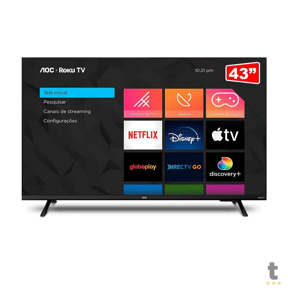 Smart TV Led AOC Roku TV 43" Full HD Wi-fi USB HDMI Conversor Digital - 43S5135/78G Truedata