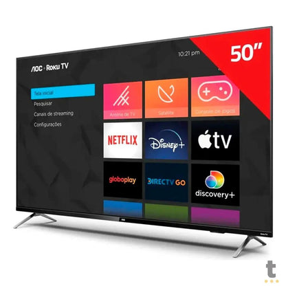 Smart TV Led Aoc Roku TV 50" 4K UHD Wi-fi USB HDMI - 50U7045/78 Truedata